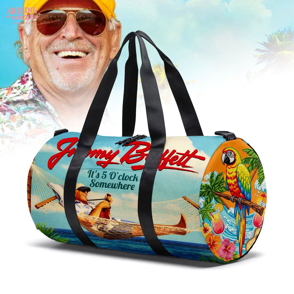 Jimmy Buffett It's 5 O'Clock Somewhere Tropical Parrot Travel and Gym Duffel Bag Jimmy Buffett It's 5 O'Clock Somewhere Tropical Parrot Travel and Gym Duffel Bag