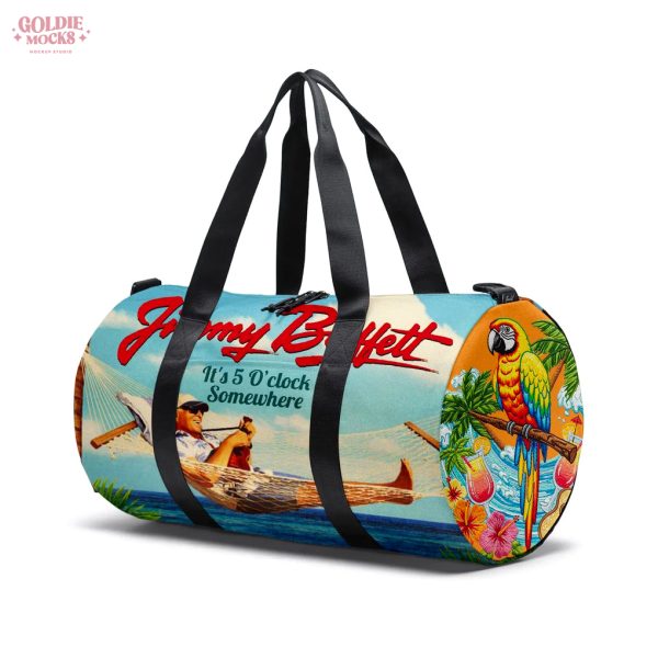 Jimmy Buffett It’s 5 O’Clock Somewhere Tropical Parrot Travel and Gym Duffel Bag