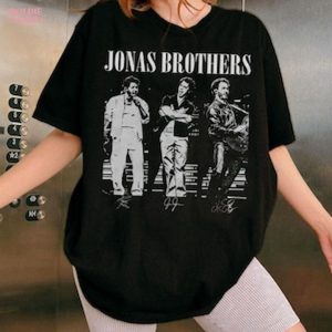 Jonas Brothers Vintage Band Tee Unisex Oversized Pepper Gray