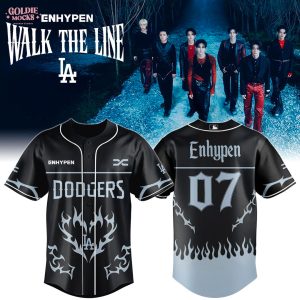LA Dodgers x Enhypen Walk The Line Tour 2025 Baseball Jersey