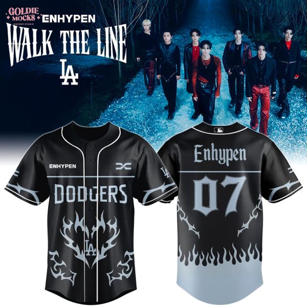 LA Dodgers x Enhypen Walk The Line Tour 2025 Baseball Jersey