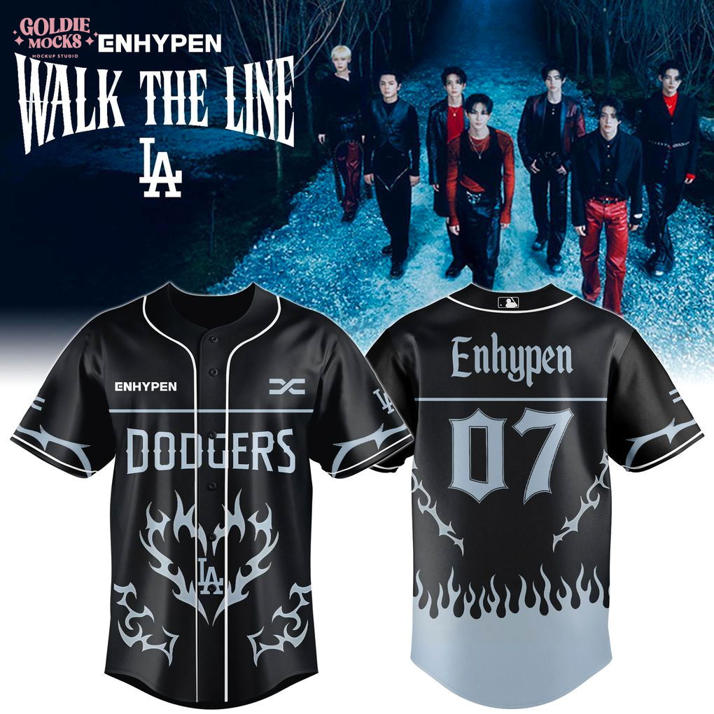 LA Dodgers x Enhypen Walk The Line Tour 2025 Baseball Jersey LA Dodgers x Enhypen Walk The Line Tour 2025 Baseball Jersey