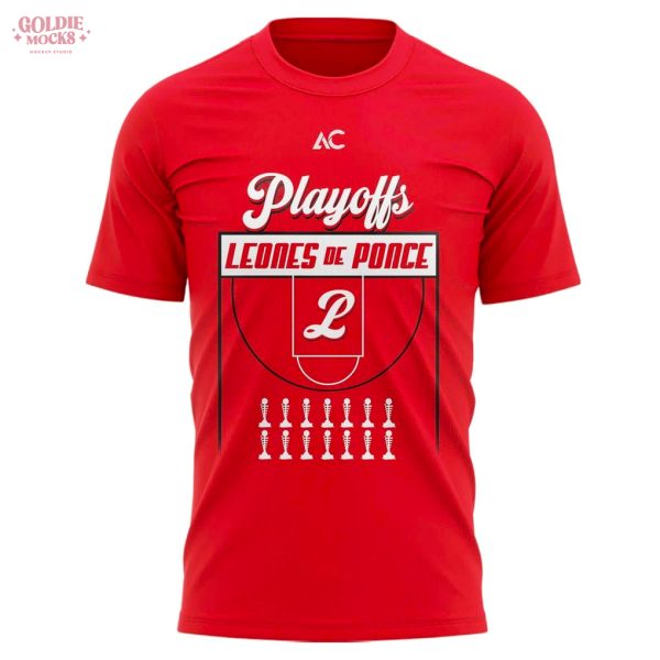 Leones de Ponce Basketball Playoffs Red 2025 Fan T-Shirt