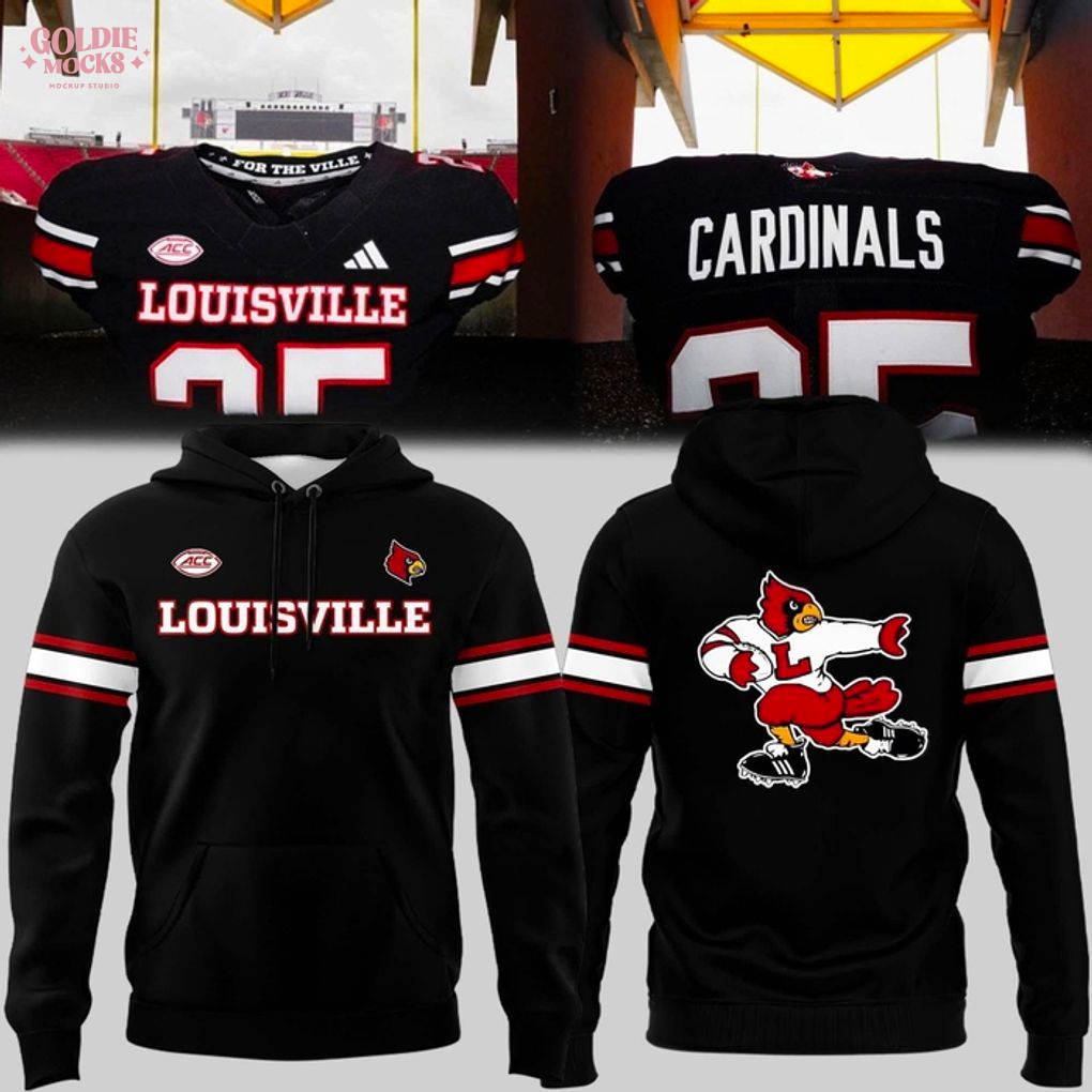 Louisville Cardinals Black Hoodie | College Football Fan Sweatshirt