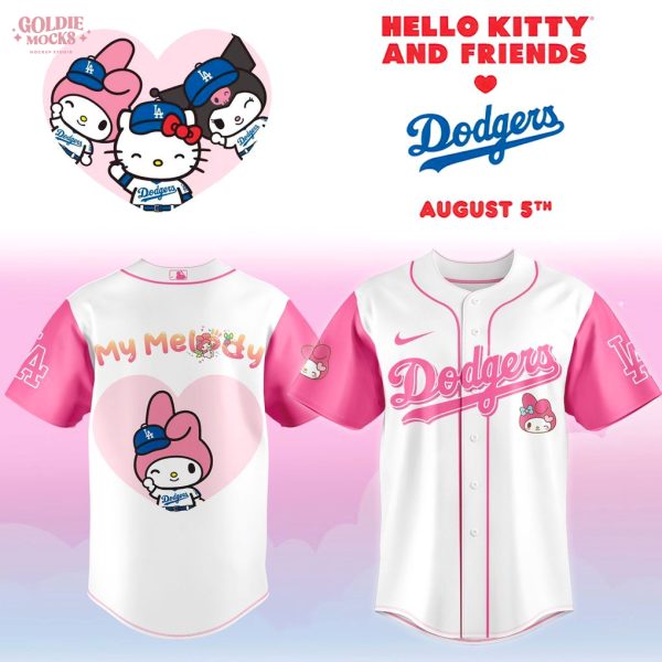 New Los Angeles Dodgers x Hello Kitty Night Pink Kuromi Jersey 2025