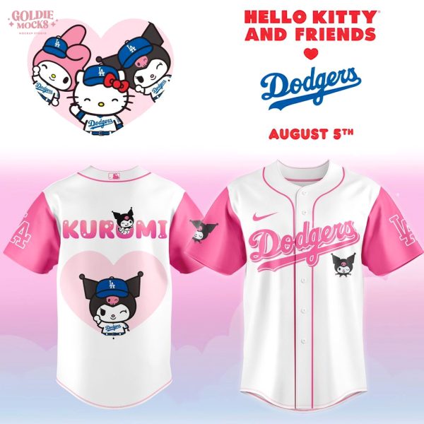 New Los Angeles Dodgers x Hello Kitty Night Pink Kuromi Jersey 2025