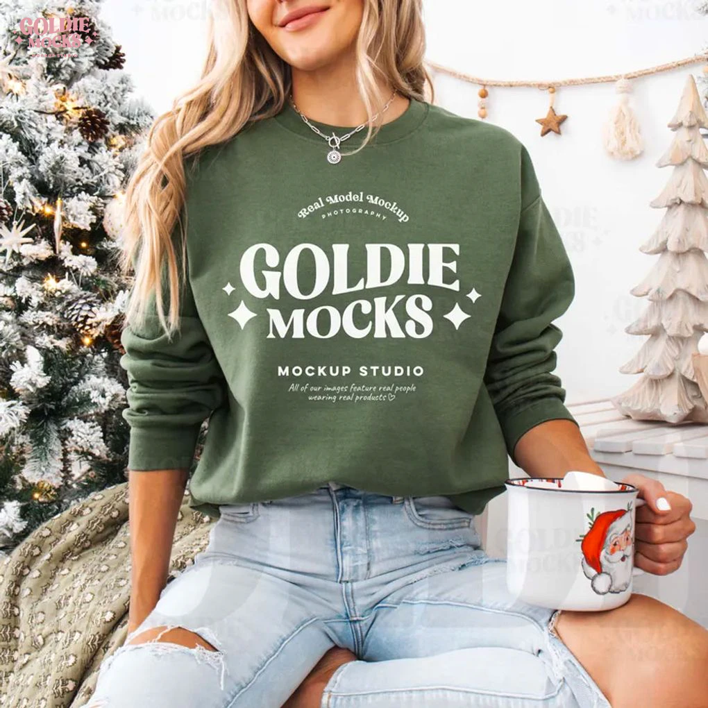 Green Crewneck XMas Cozy Casual Christmas Aesthetic Sweater Green Crewneck XMas Cozy Casual Christmas Aesthetic Sweater