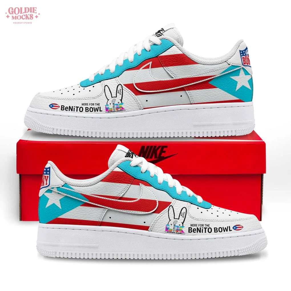 Bad Bunny Benito Bowl Super Bowl 2026 Custom Air Force 1 Shoes Bad Bunny Benito Bowl Super Bowl 2026 Custom Air Force 1 Shoes
