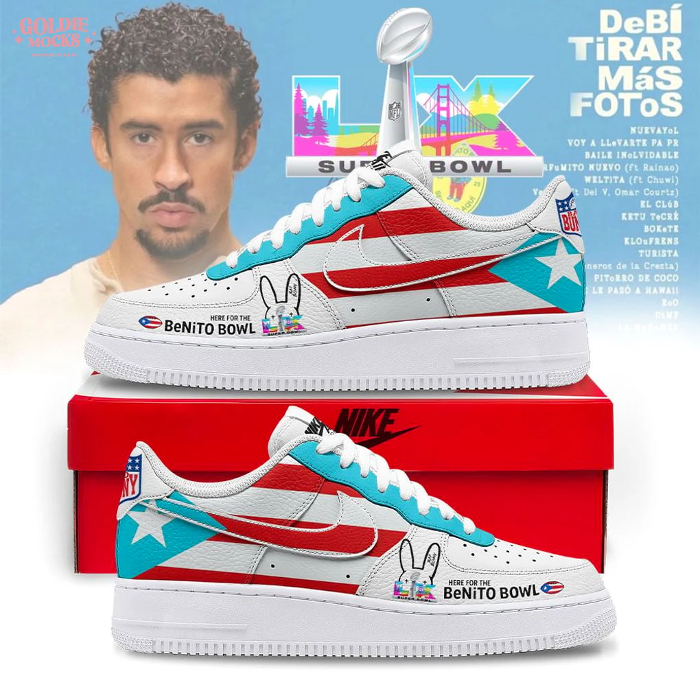 Bad Bunny Benito Bowl Super Bowl 2026 Custom Air Force 1 Shoes Bad Bunny Benito Bowl Super Bowl 2026 Custom Air Force 1 Shoes