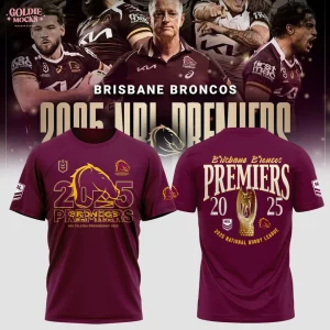 Brisbane Broncos 2025 NRL Premiers T-Shirt Brisbane Broncos 2025 NRL Premiers T-Shirt