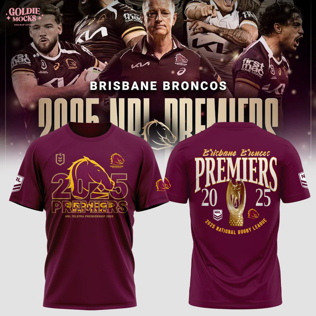 Brisbane Broncos 2025 NRL Premiers T-Shirt Brisbane Broncos 2025 NRL Premiers T-Shirt