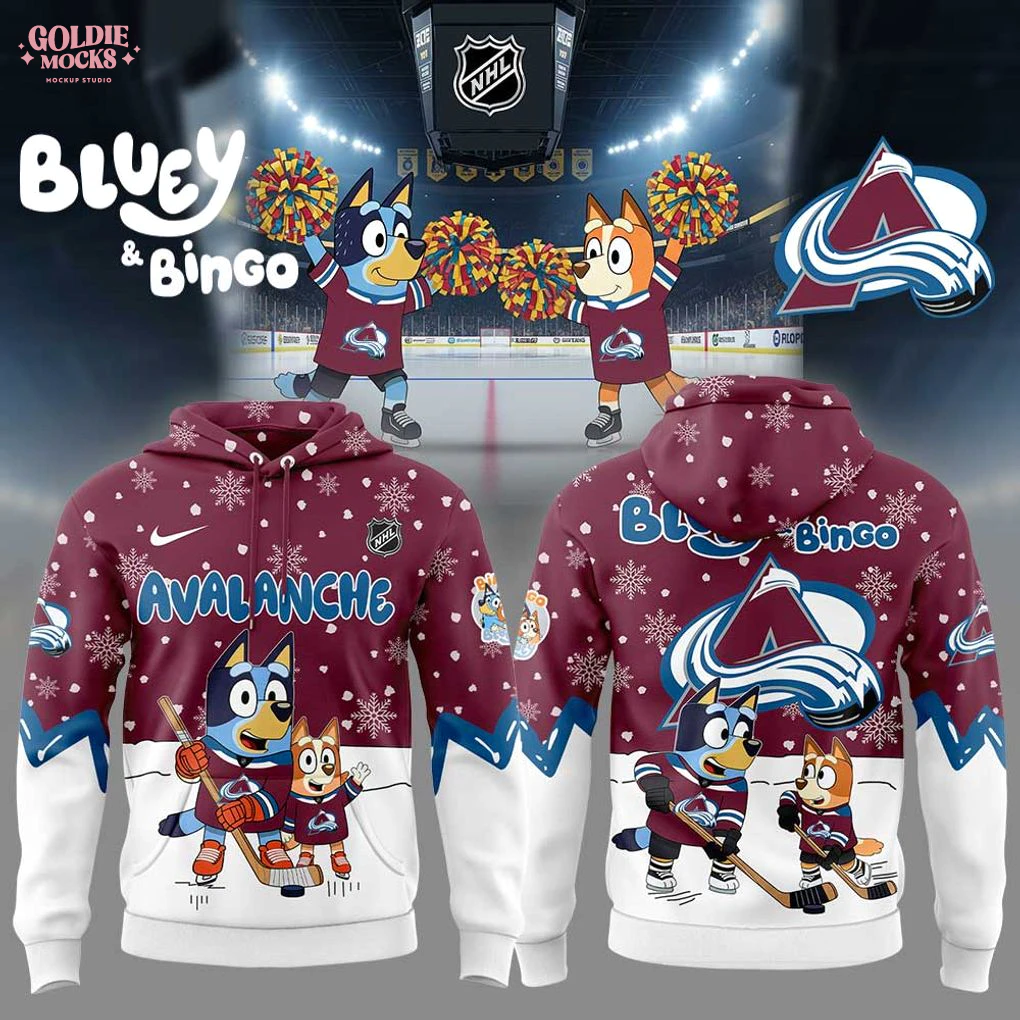 Colorado Avalanche Bluey and Bingo 2025 Combo Hoodie Colorado Avalanche Bluey and Bingo 2025 Combo Hoodie