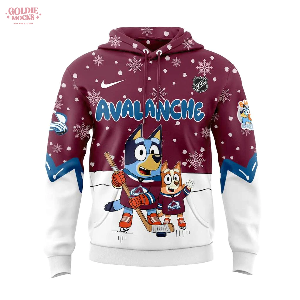 Colorado Avalanche Bluey and Bingo 2025 Combo Hoodie Colorado Avalanche Bluey and Bingo 2025 Combo Hoodie