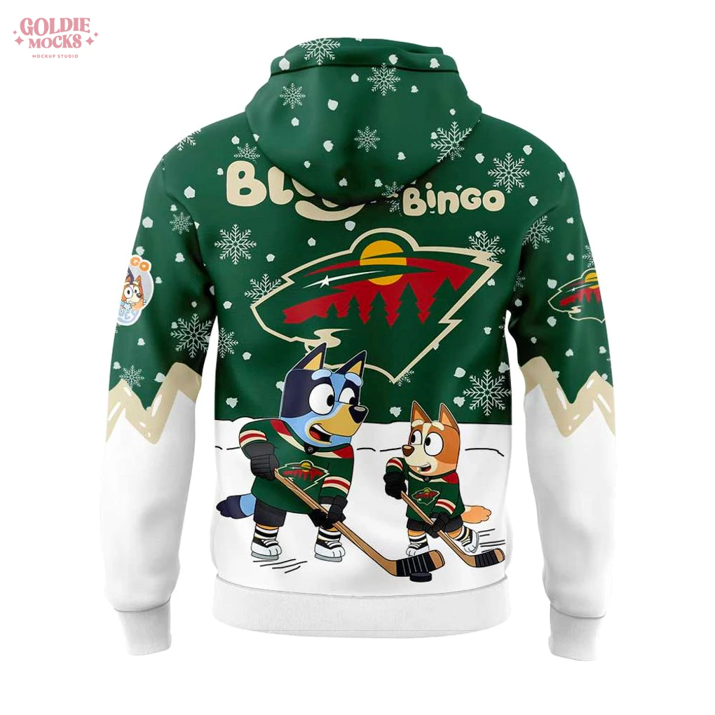 Minnesota Wild Bluey and Bingo 2025 Combo Hoodie Minnesota Wild Bluey and Bingo 2025 Combo Hoodie