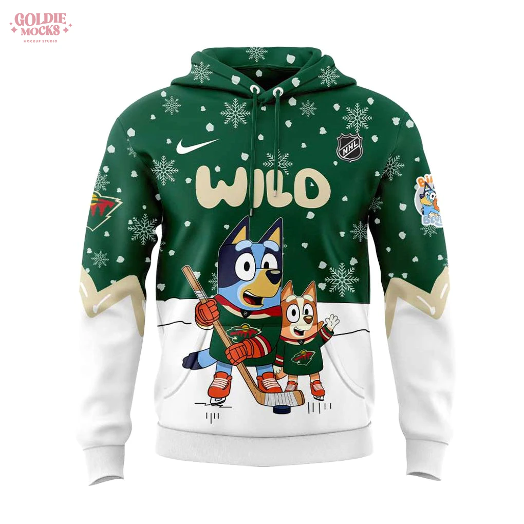 Minnesota Wild Bluey and Bingo 2025 Combo Hoodie Minnesota Wild Bluey and Bingo 2025 Combo Hoodie