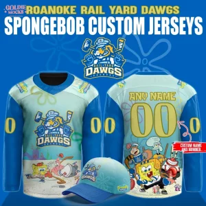 Roanoke Rail Yard Dawgs SpongeBob New 2025 Jersey