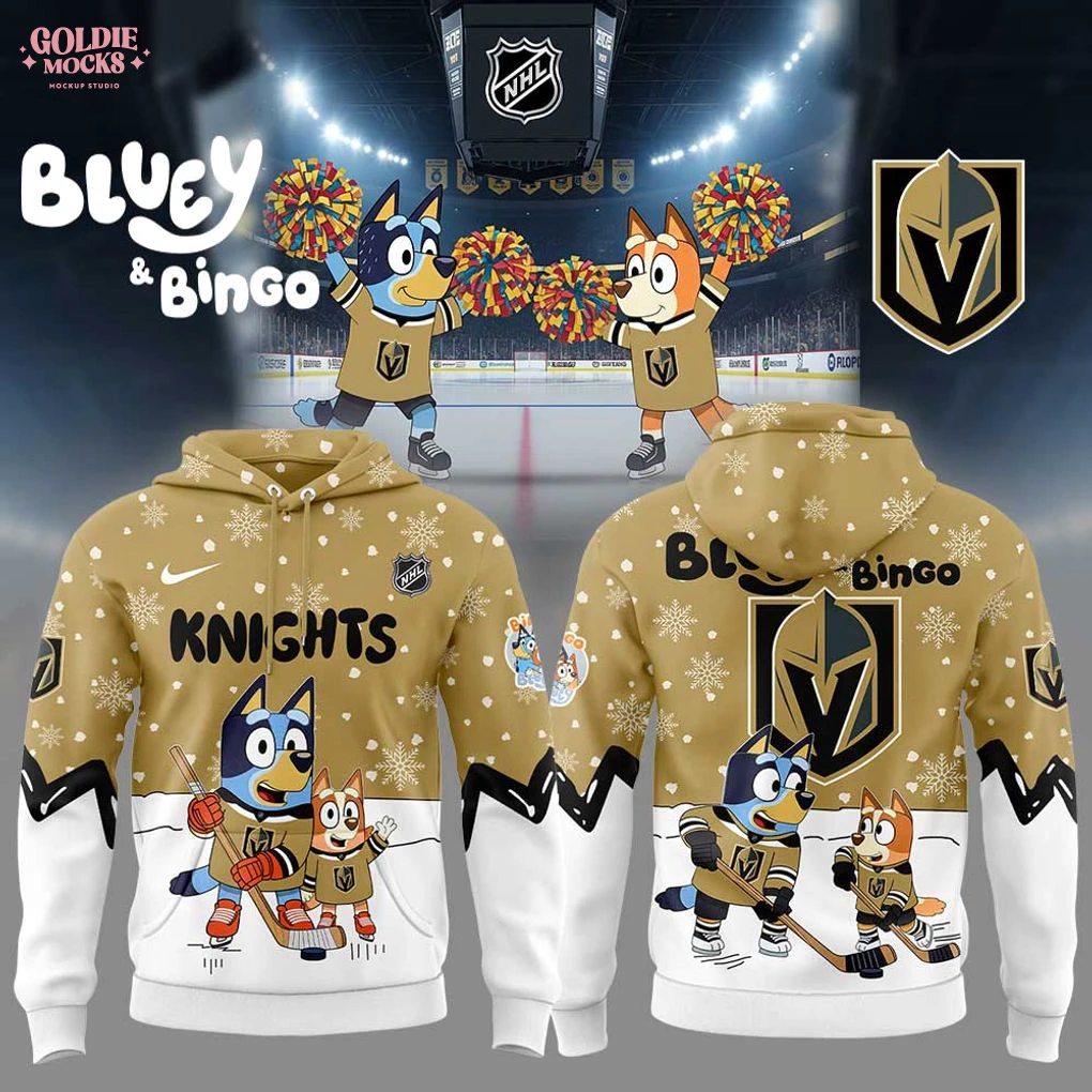 Vegas Golden Knights Bluey and Bingo 2025 Combo Hoodie